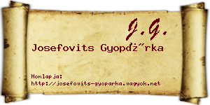Josefovits Gyopárka névjegykártya